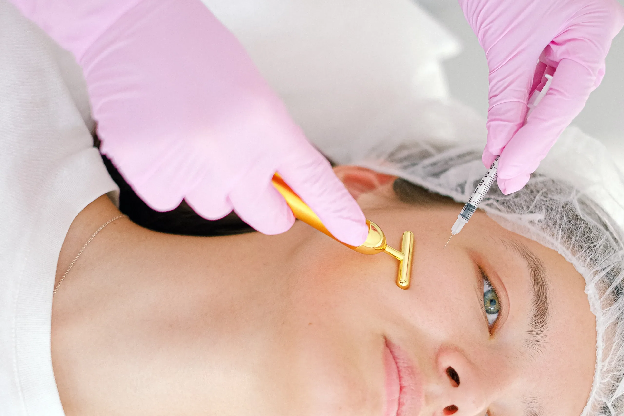 Woman getting a facial treatment